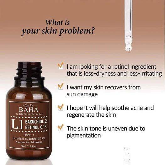 Cos De BAHA L1 Bakuchiol & Retinol Serum 30ml – изображение 2 | NetTrade.ee