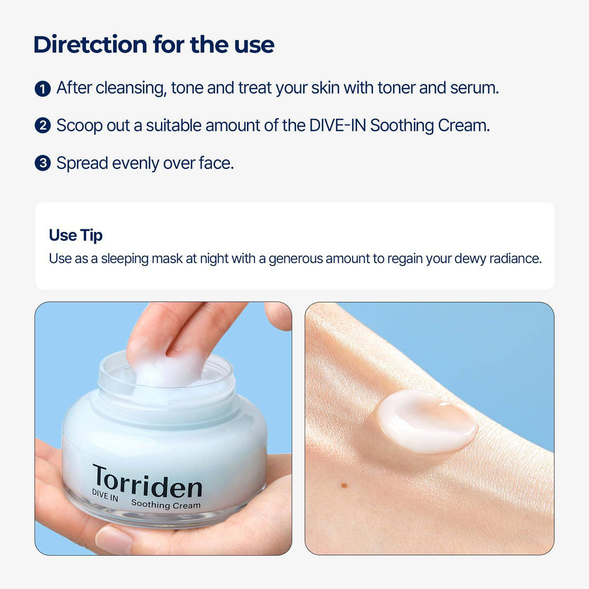 Torriden DIVE-IN Low Molecular Hyaluronic Acid Soothing Cream 100ml – изображение 2 | NetTrade.ee