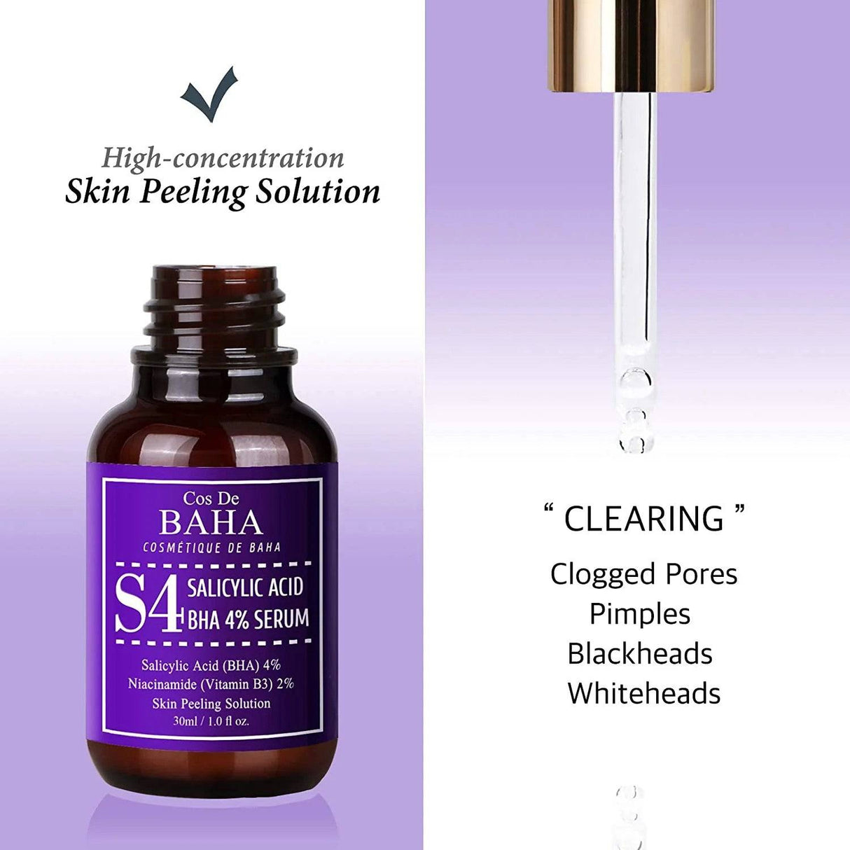 Cos De BAHA S4 Salicilskābes BHA 4% serums 30ml