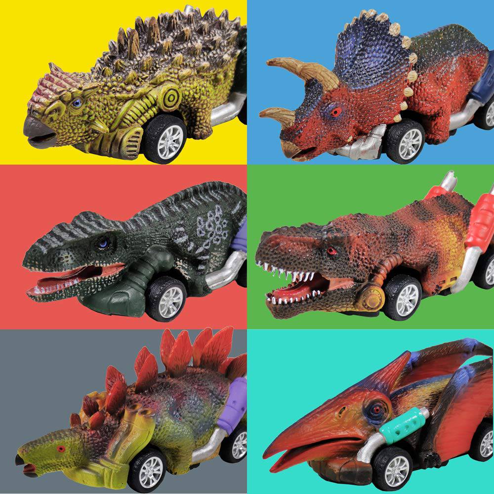 Dinosaurusrekka-autosarja lapsille, jotka rakastavat dinosauruksia ja autoja