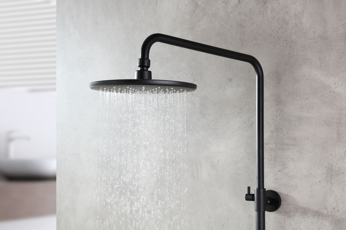 Thermostatic Shower Faucet with adjustable rod height and "Tropical rain" shower head LEMARK LM3770BL "BRONX"